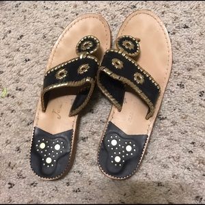 Black & Gold Jack Rogers Sandals